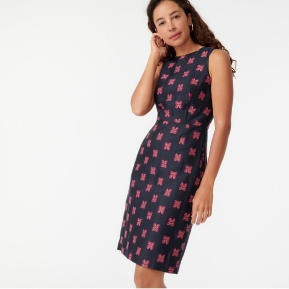 NWT J.Crew Butterfly Jacquard Sheath Dress - Picture 2 of 9